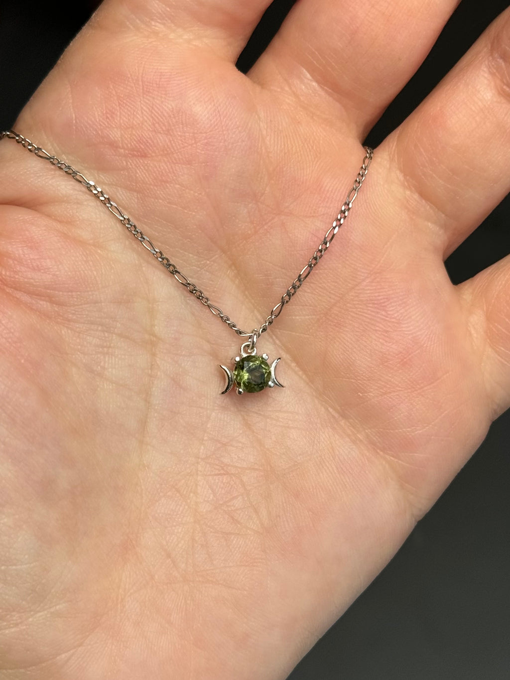 🌛Triple goddess moldavite necklace🌜